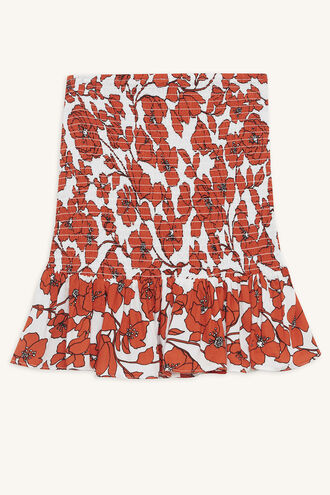 RAE SHIRRED SKIRT in colour MARSHMALLOW