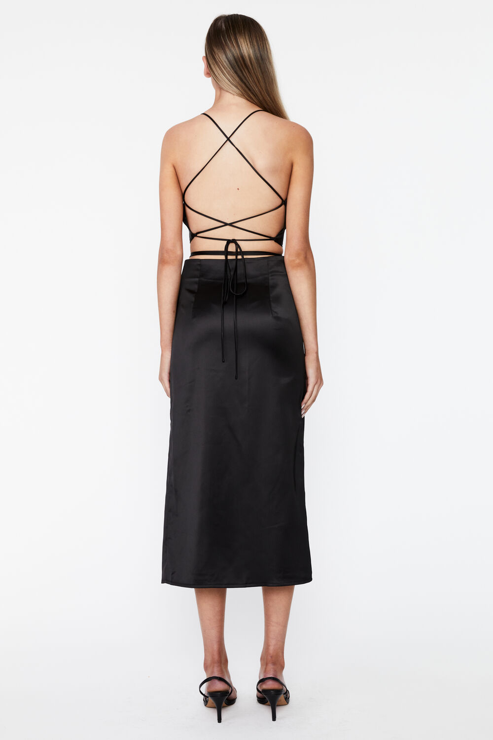 MONTANA MIDI WRAP SKIRT in colour CAVIAR