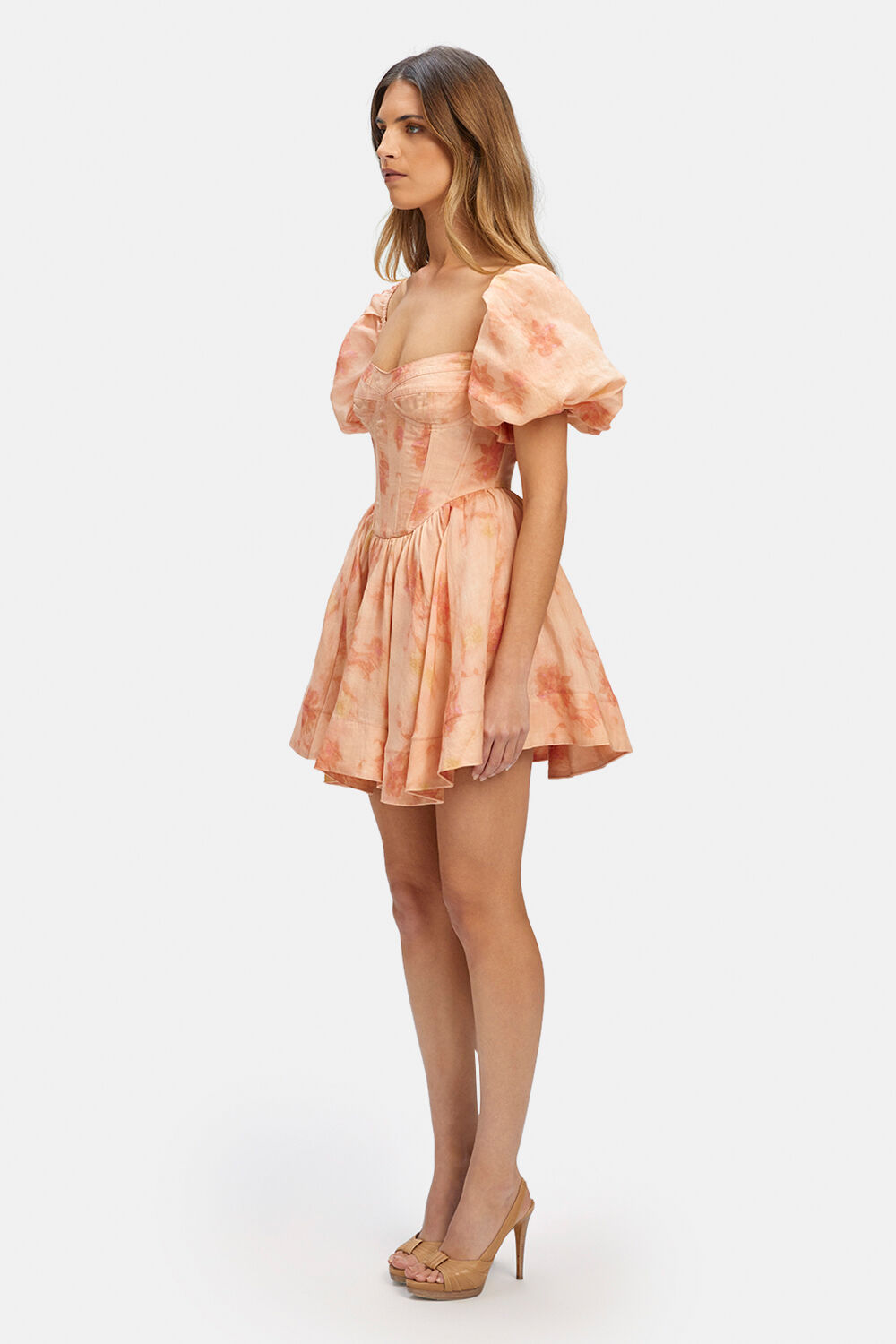 KIAH CORSET MINI DRESS in colour ORANGE PEEL