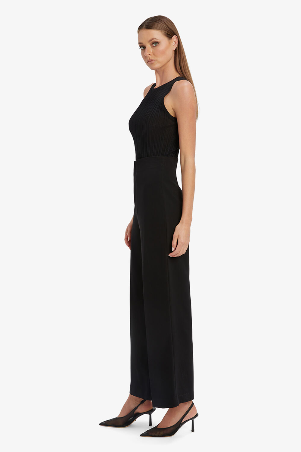 ANNA HIGH WAIST PANT in colour CAVIAR