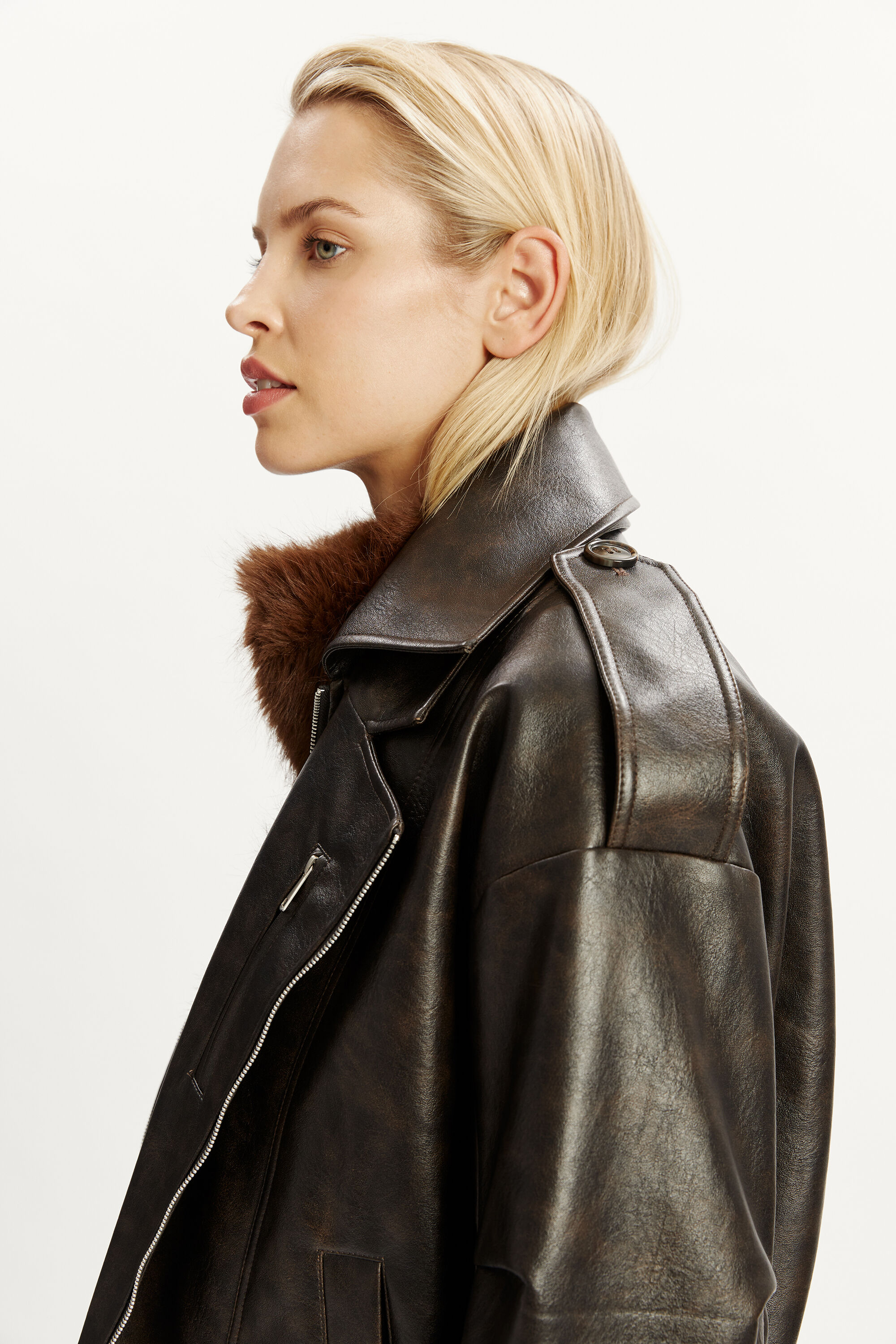 ジャケット・アウター RANDEBOO Vegan leather jacket Oversized Vegan Leather Bomber Jacket: Retro Y2k Style - Etsy