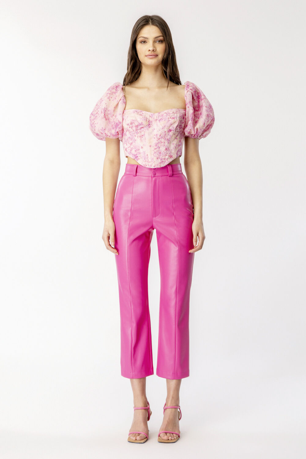 Polly Leather Pant in Hot Pink | Bardot