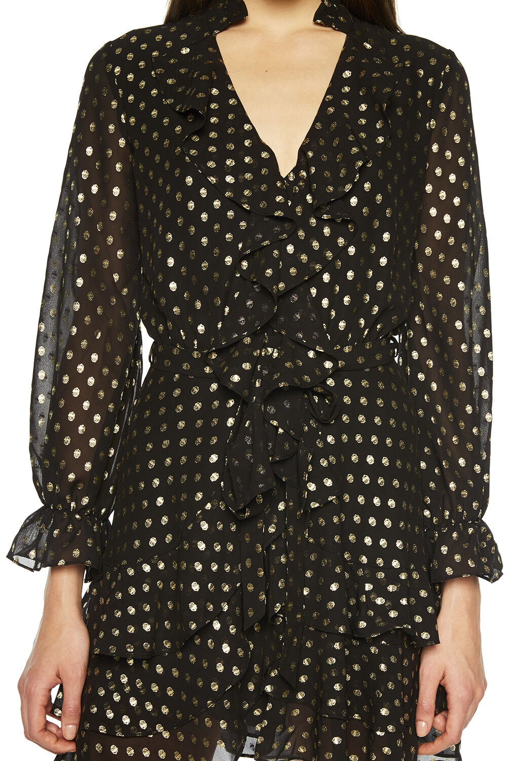 bardot spot shirt dress