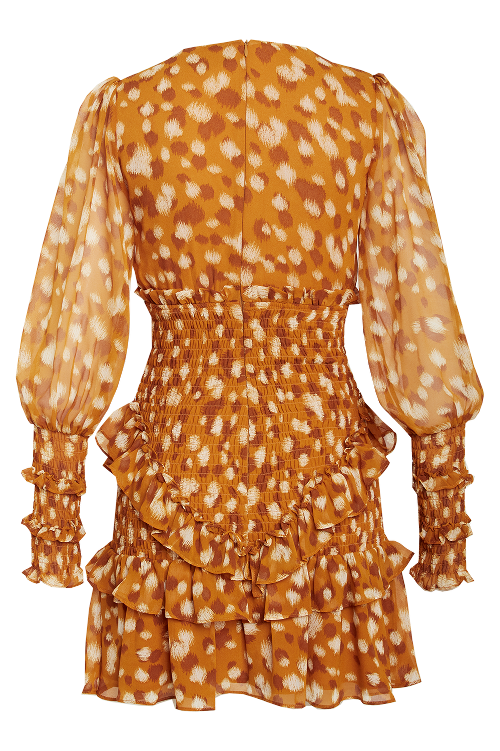 BAMBINA FRILL DRESS in colour GOLDEN OCHRE