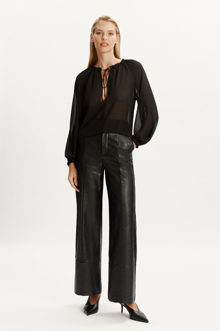 Marlowe Vegan Leather Wide Leg Pant