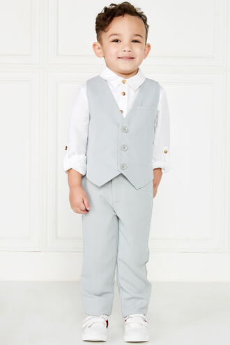 TEXTURED SUIT VEST in colour FROST GRAY