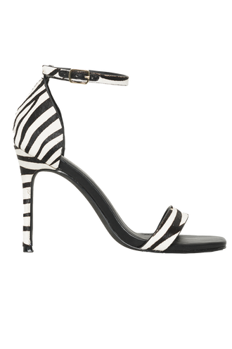 ZEBRA SQUARE TOE HEEL in colour ANTELOPE