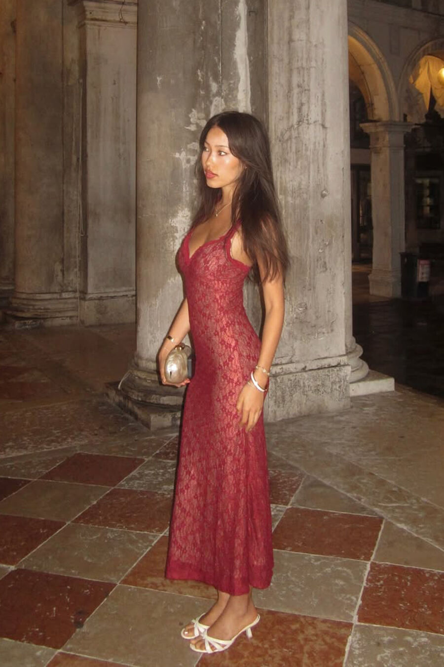 Alegra Stretch Lace Midi Dress