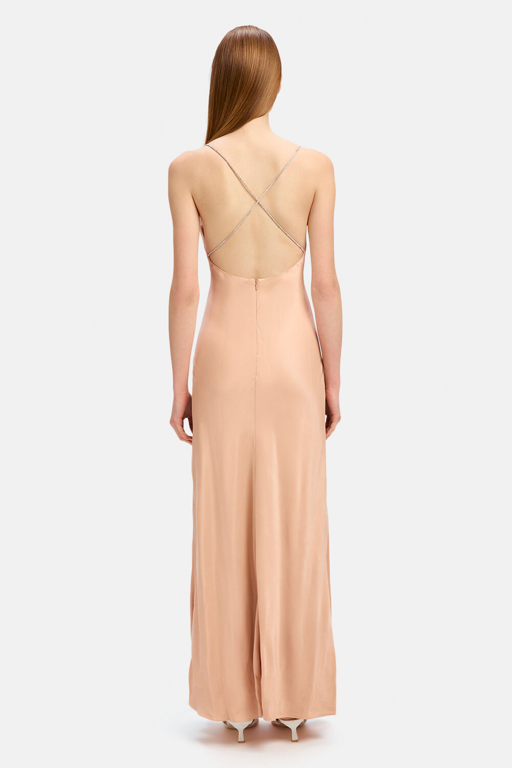 ESME DIAMONTE TRIM SLIP DRESS in colour ROSE CLOUD