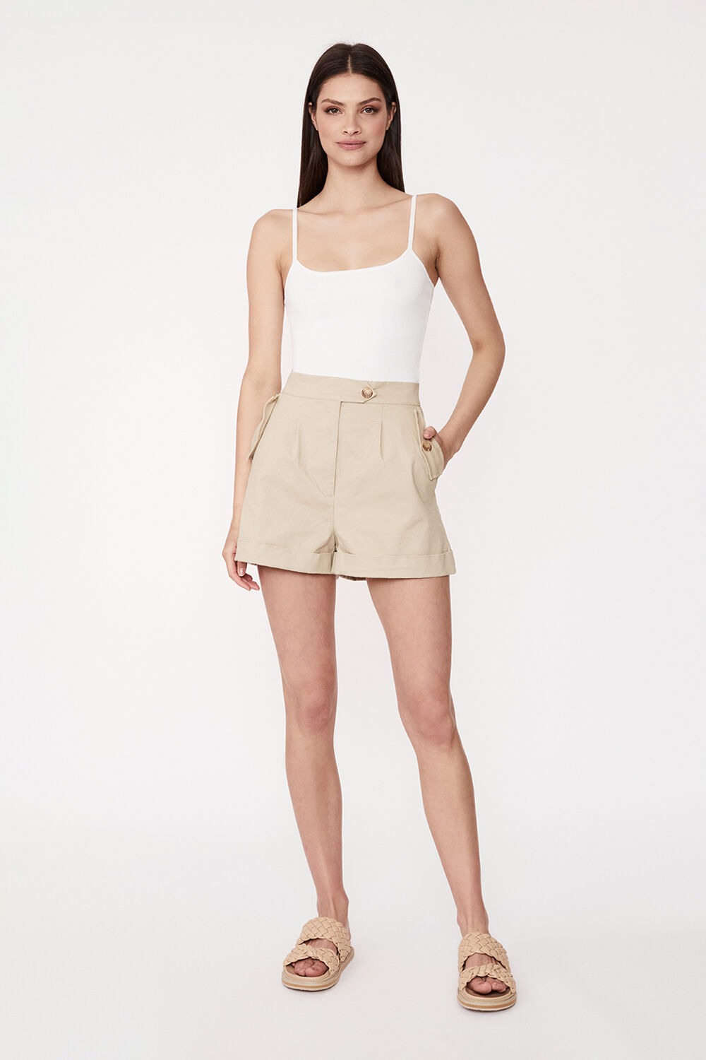KNITTED CAMI in colour BRIGHT WHITE
