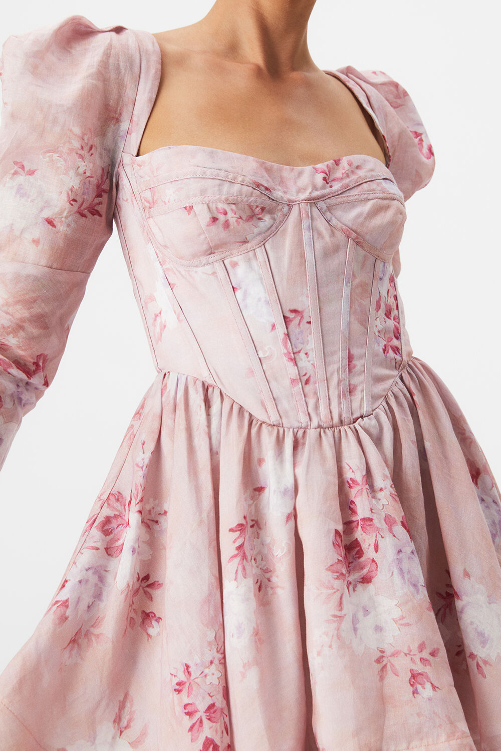 EVERMORE FLORAL MINI DRESS in colour CAVIAR
