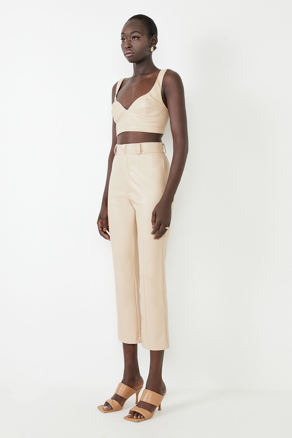 POLLY VEGAN LEATHER PANT in colour MOONLIGHT