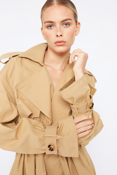 THE OVERSIZED TRENCH in colour TAN