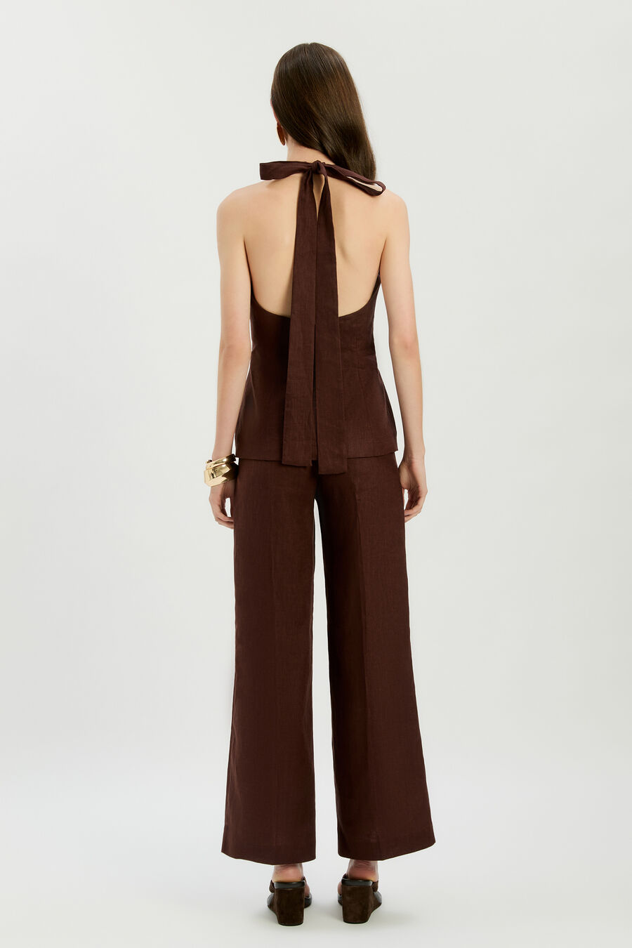 Cavarly Linen Halter Top