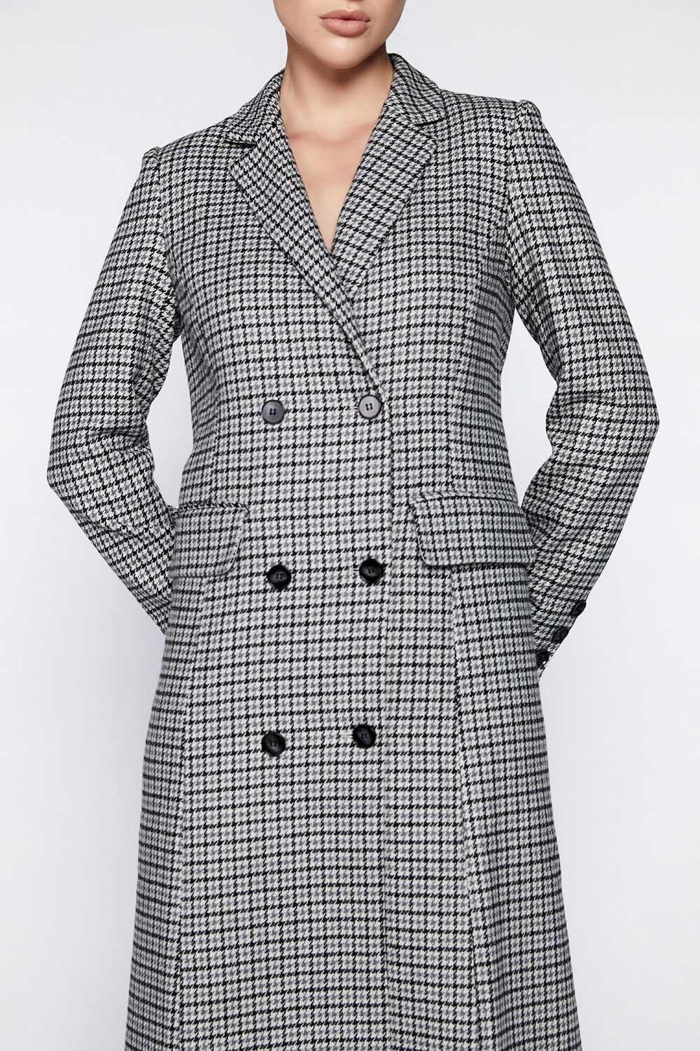 CLASSIC GREY CHECK COAT in colour BIRCH
