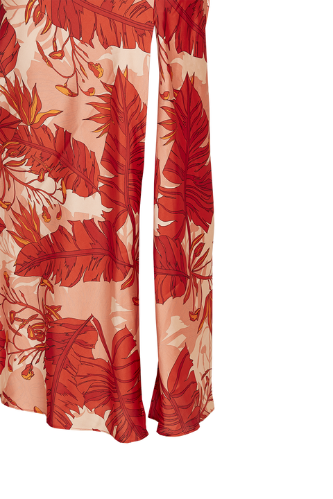 TROPICAL SLIP DRESS in colour MINERAL RED
