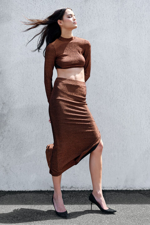 TUSCANY LUREX CROP TOP in colour STAR SAPPHIRE