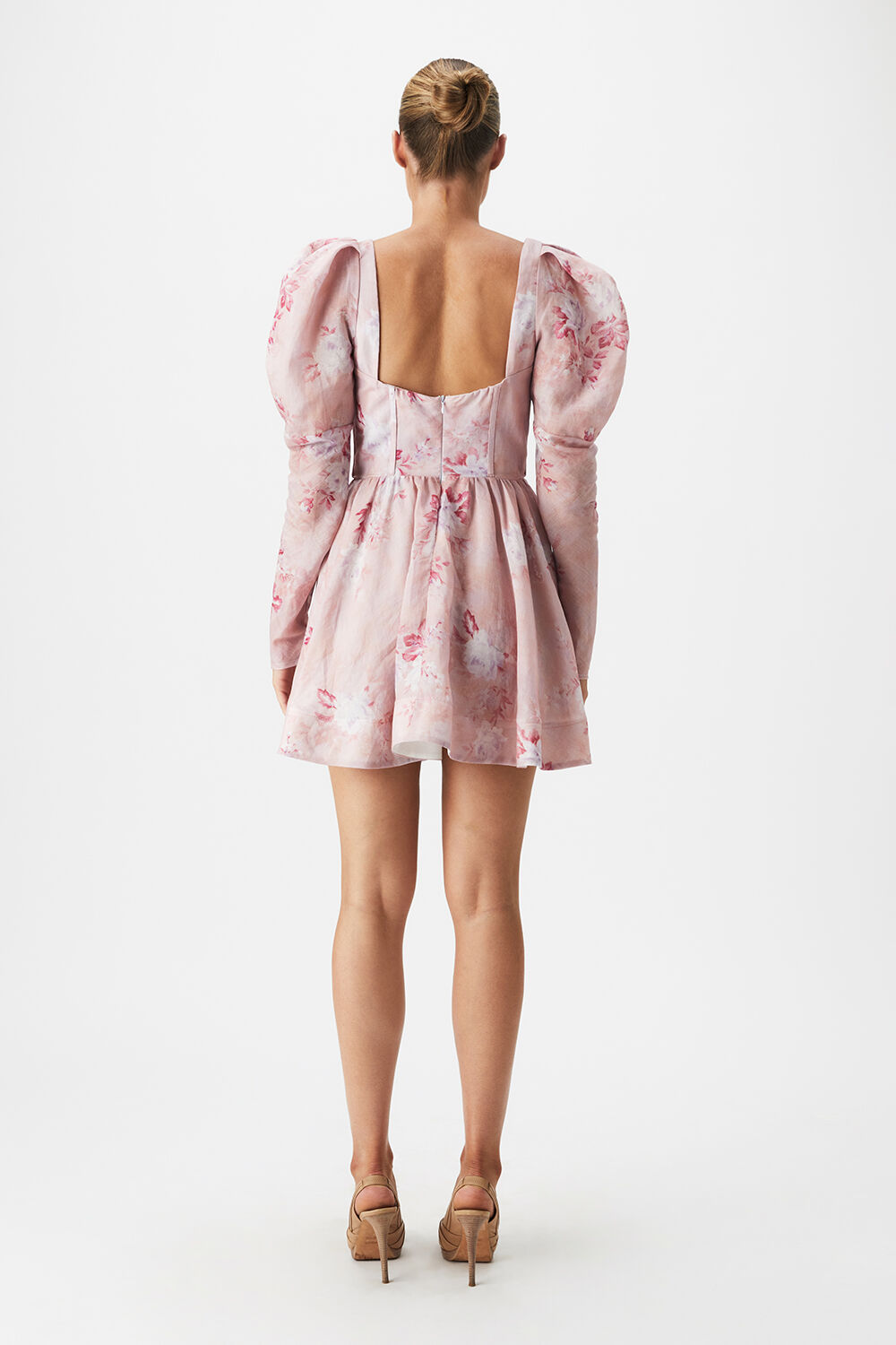 EVERMORE FLORAL MINI DRESS in colour CAVIAR
