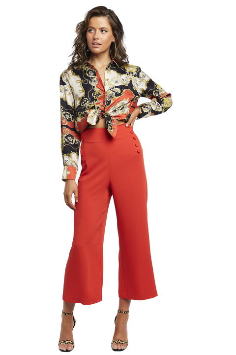 SCARF PRINT SHIRT in colour CAVIAR