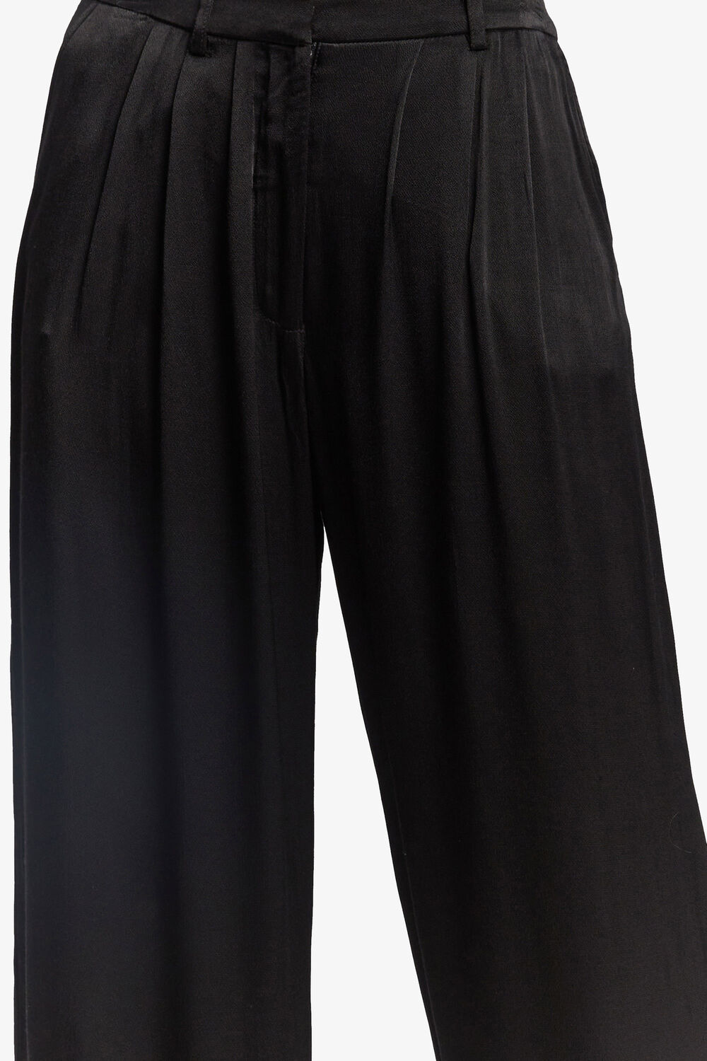 LENA PIN TUCK PANT in colour CAVIAR
