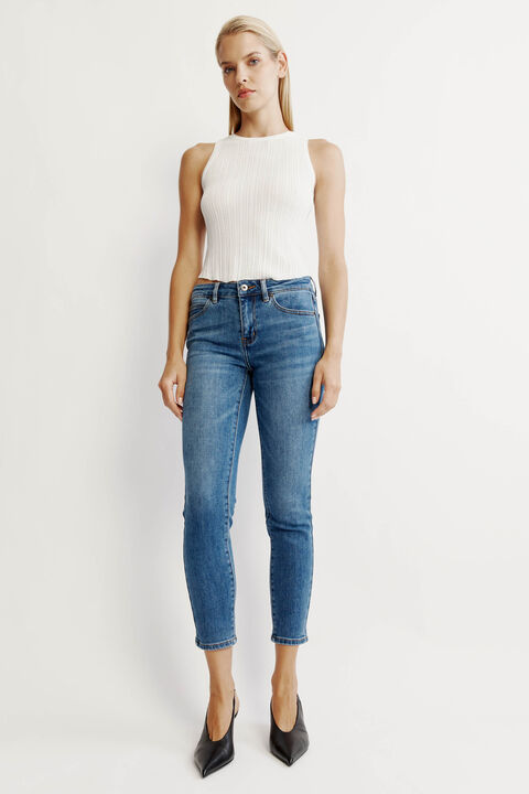KNOX SKINNY CROPPED JEAN in colour CITADEL
