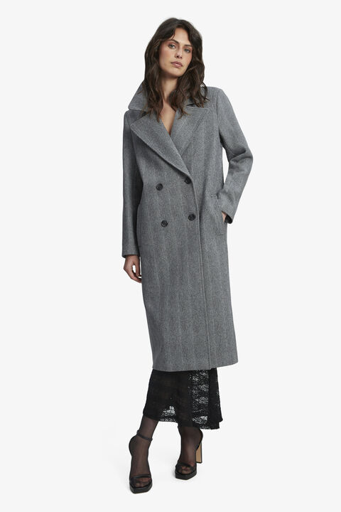 CLASSIC CHEVRON COAT in colour GRAY FLANNEL