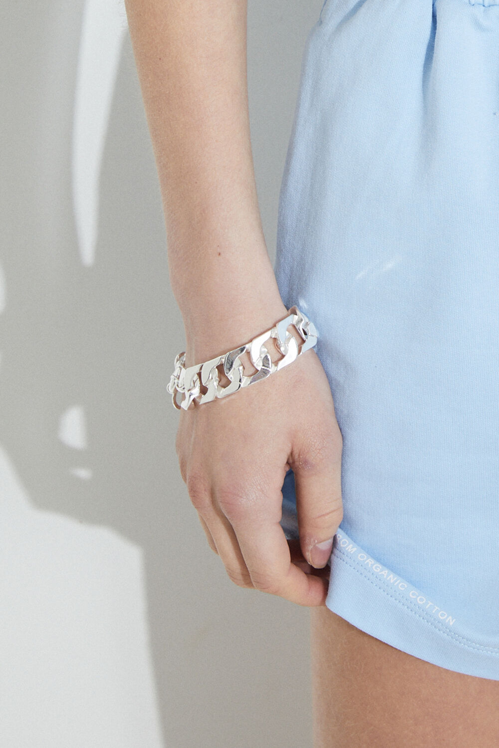 SILVER CHUNKY BRACELET in colour SILVER
