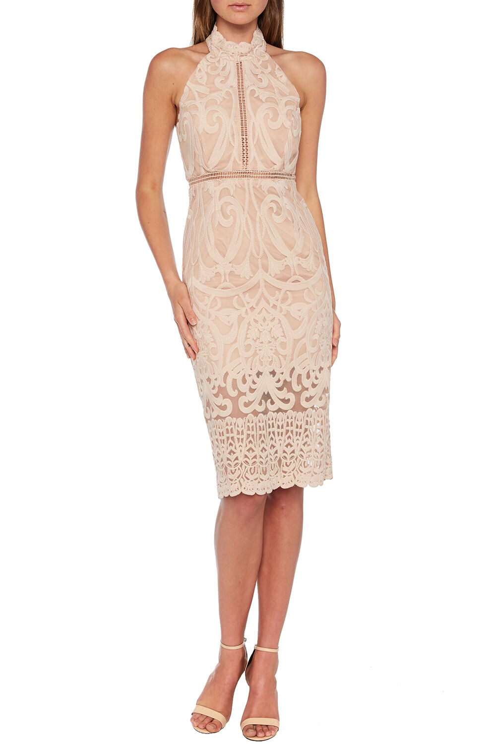 Bardot pink lace dress Clearance