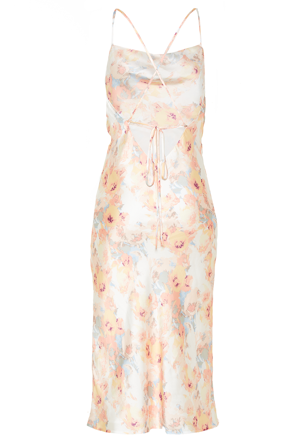 FLORAL SLIP DRESS in colour VANILLA CUSTARD
