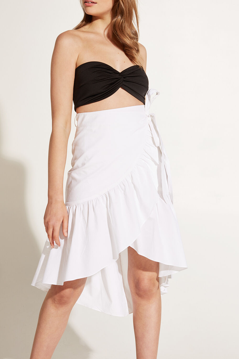 MIDI WRAP SKIRT in colour CLOUD DANCER