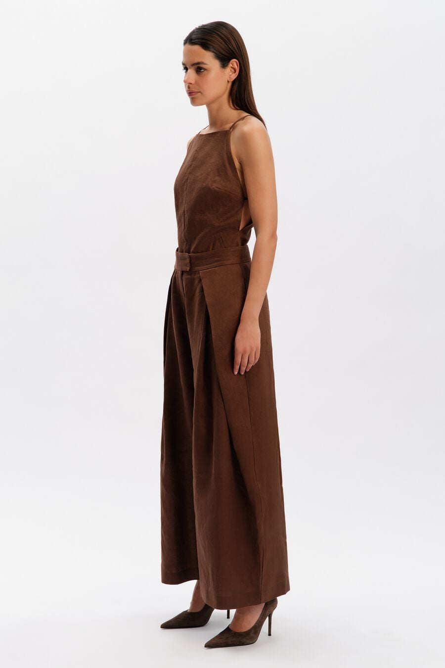 Laurie Pleat Front Linen Pant