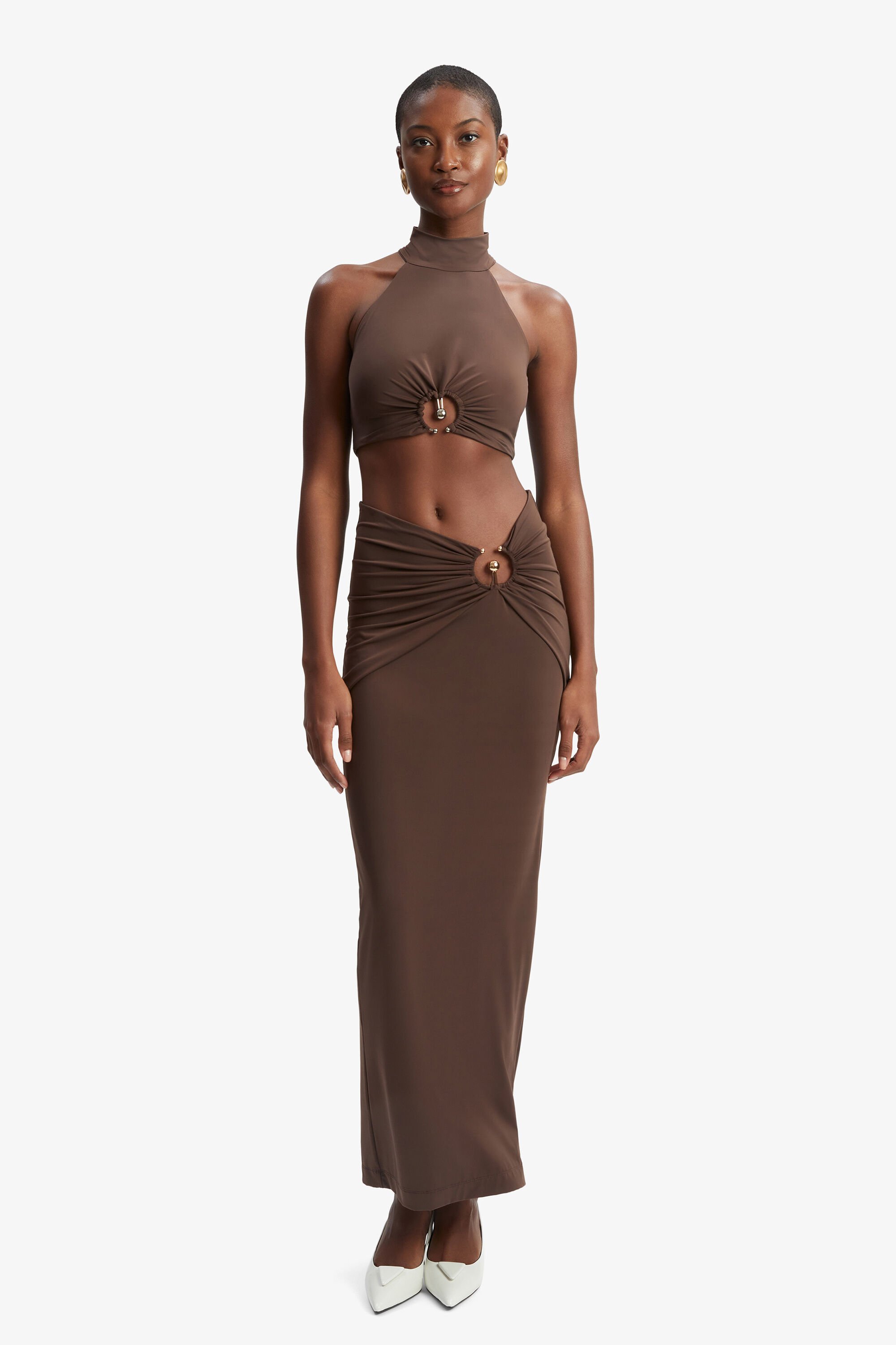 Neve Maxi Skirt In Chocolate | Bardot