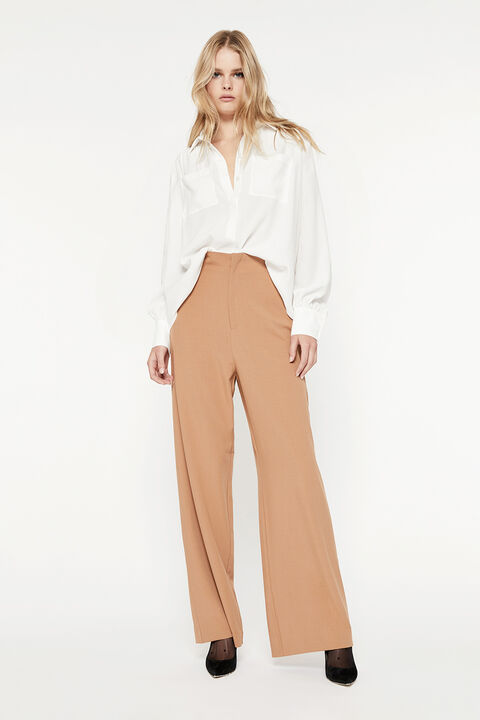 SATIN COLLAR SHIRT in colour CLOUD DANCER