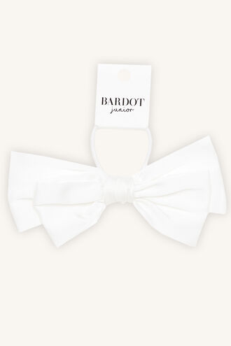 BOW HAIR TIE in colour WHITE ALYSSUM