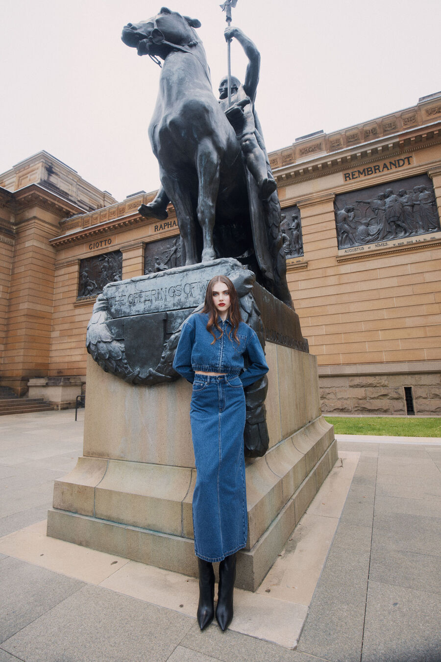 Cropped Bomber Denim Jacket