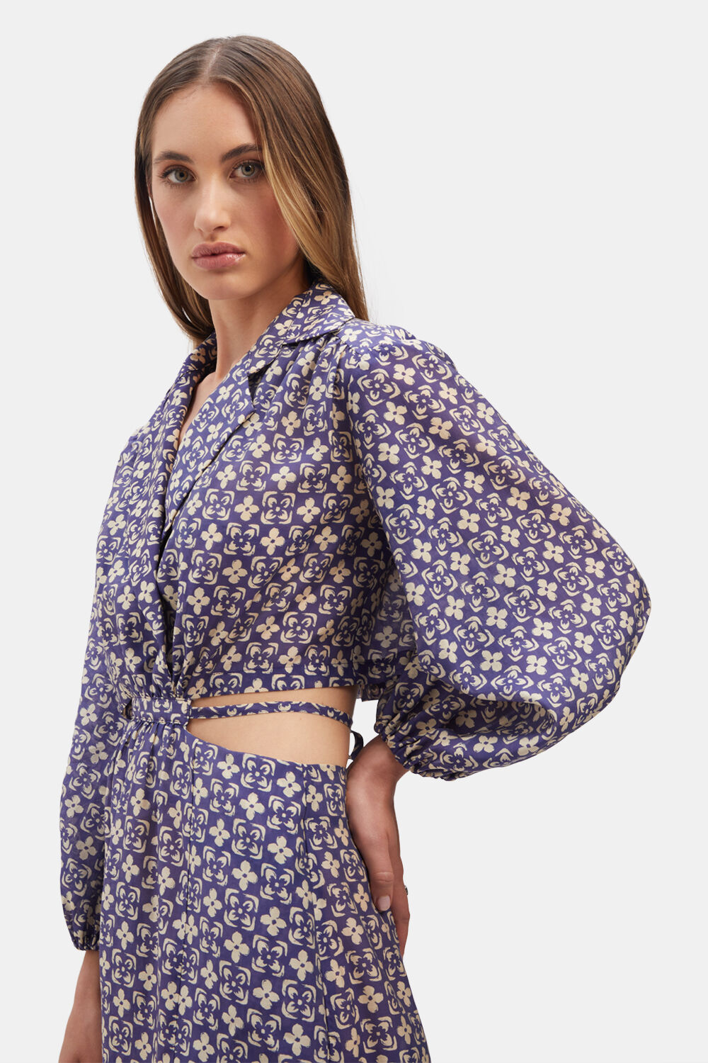 ARDEN PRINTED MIDI DRESS in colour DRESS BLUES