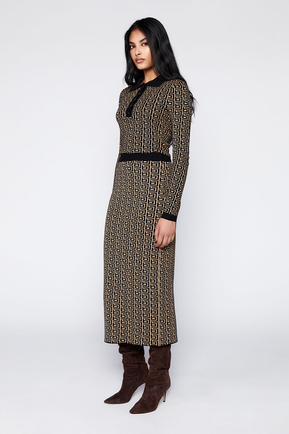 BARDOT LOGO KNIT SKIRT in colour MOONLIGHT