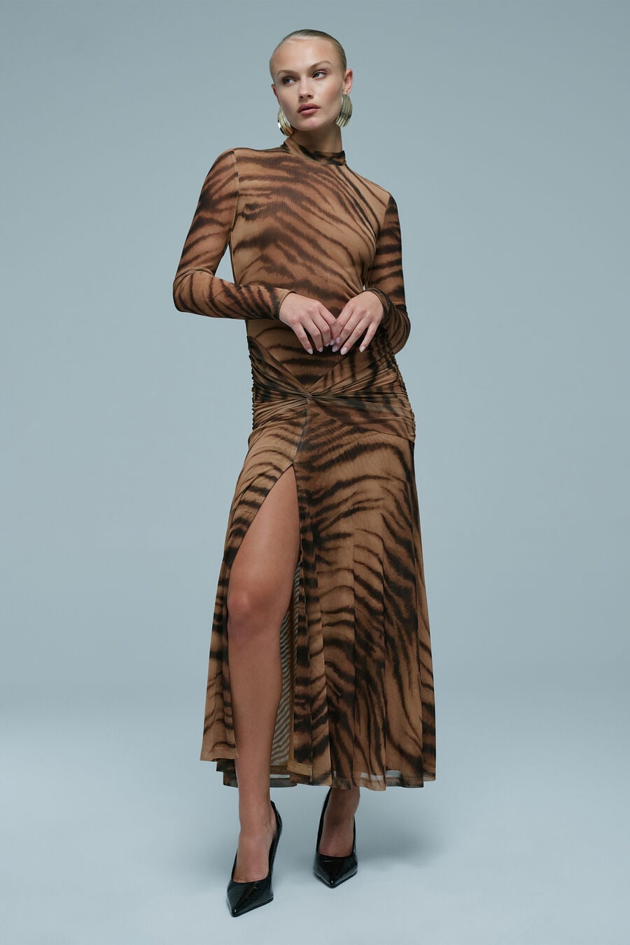 Lea Printed Mesh Dress