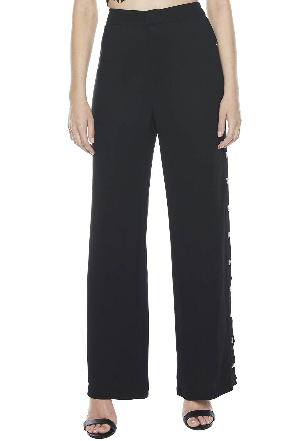 Snap Side Pant in Black | Bardot