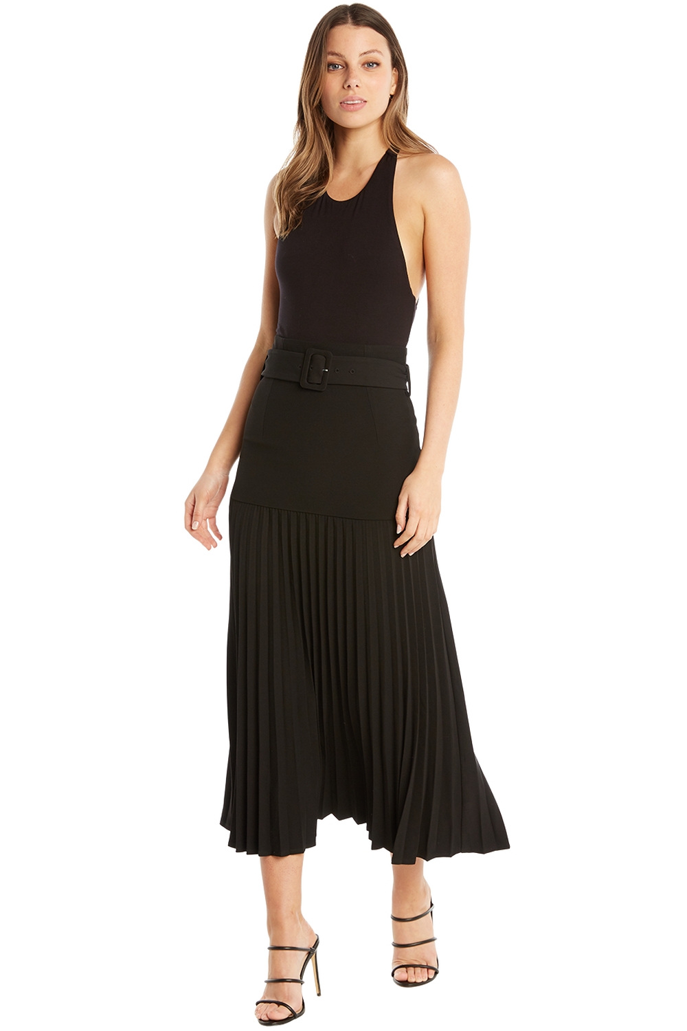 Buckle Pleated Skirt Ladies Clothing & Skirts Bardot