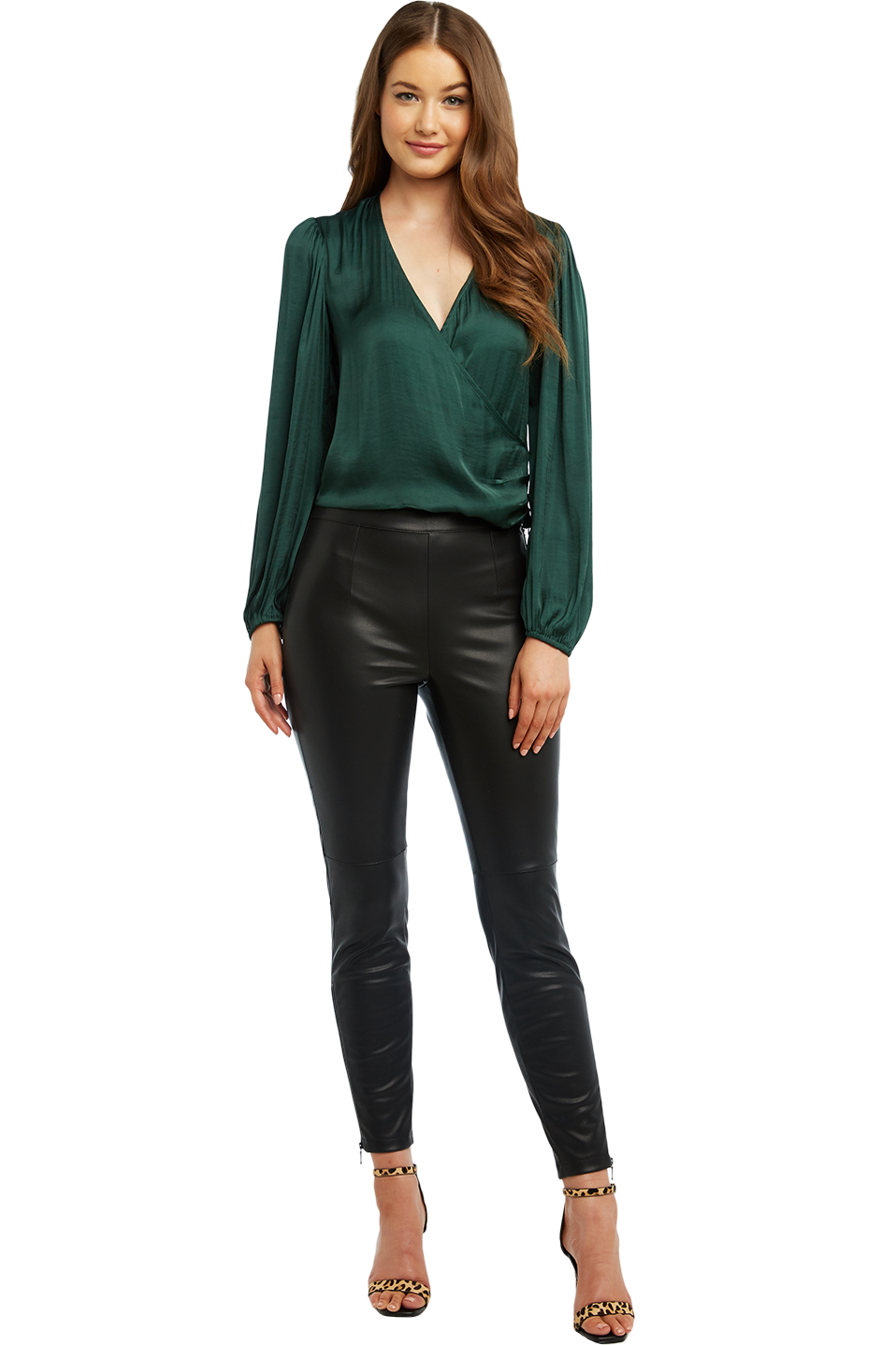 dark green bardot top