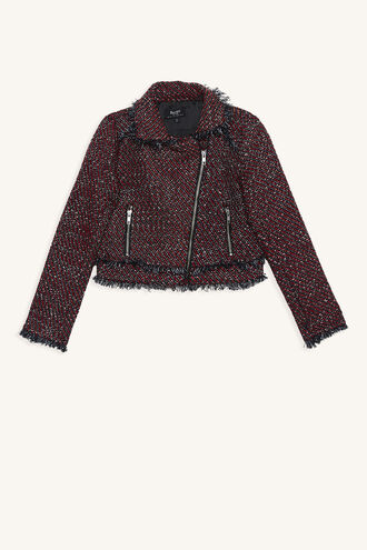 SKYLAR BOUCLE BIKER in colour TAWNY PORT