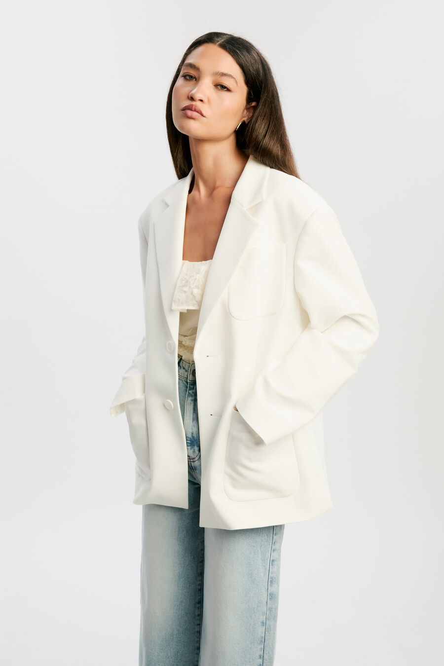 HALIA OVERSIZED BLAZER in colour ORCHIDWHT