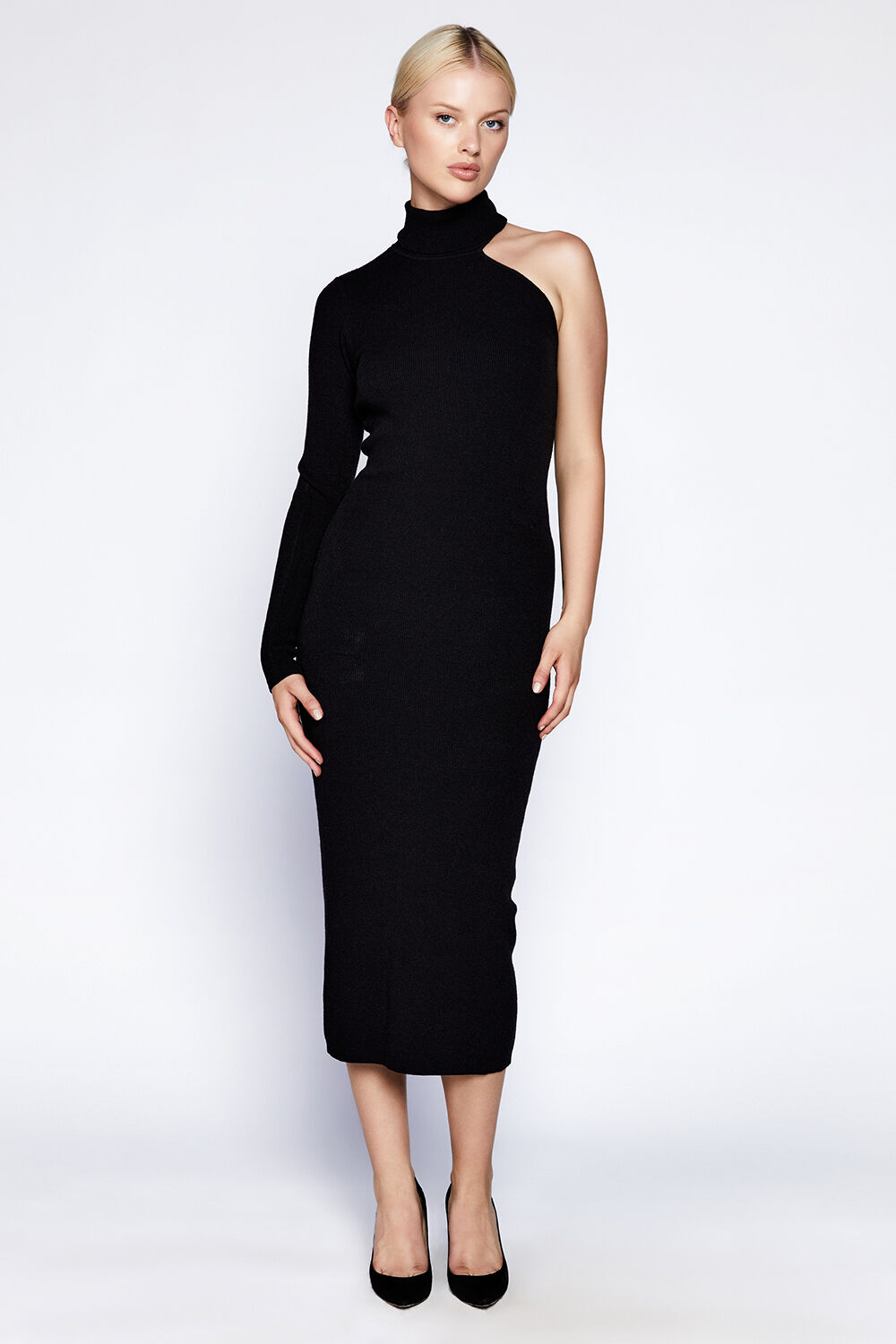 Asymmetric knit on sale dress