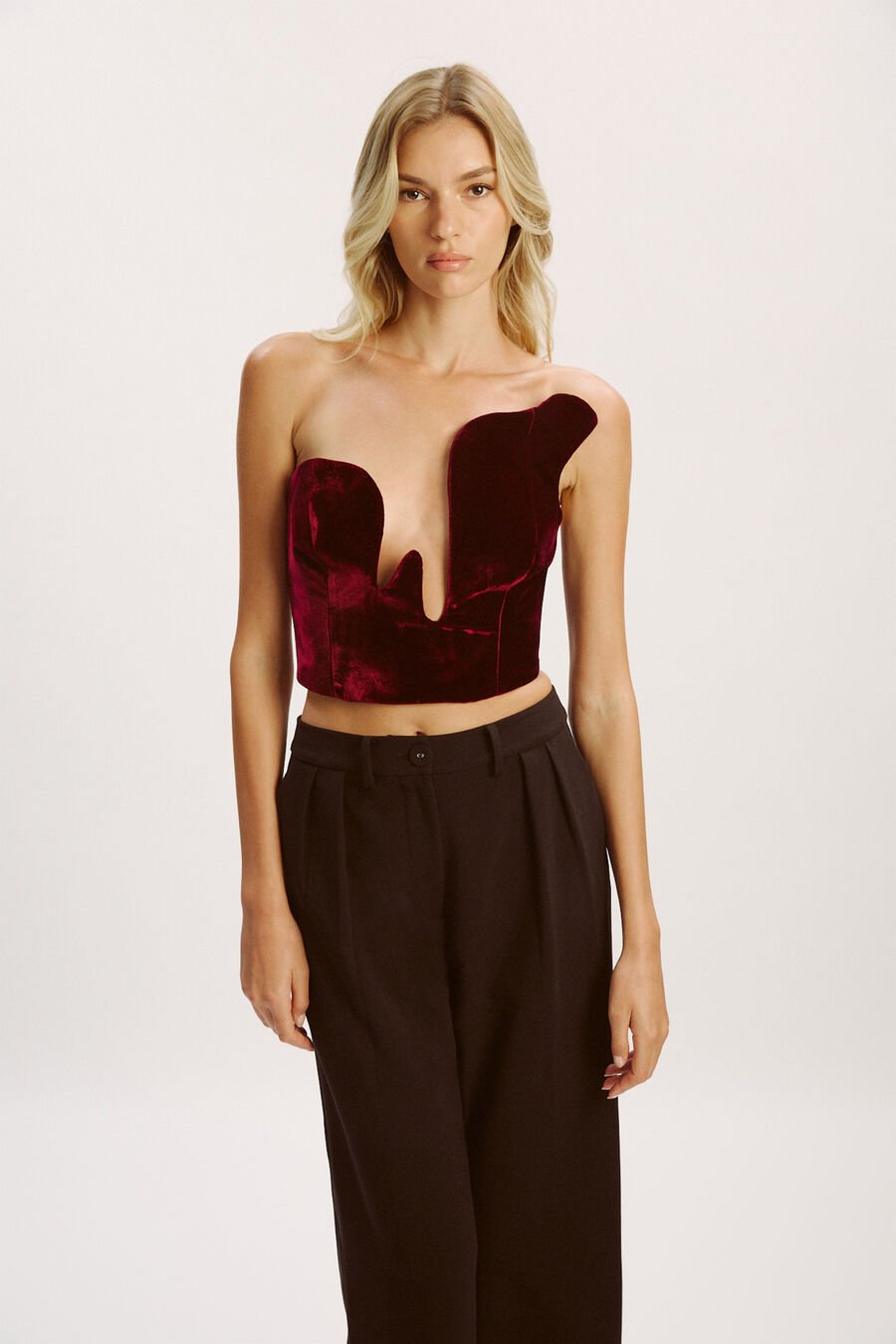 Rosalyn Straplessvelour Top