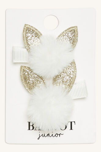 POM BUNNY CLIPS in colour WHITE ALYSSUM