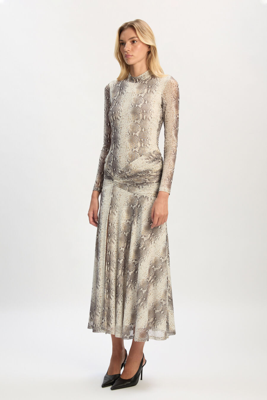 Lea Printed Mesh Dress