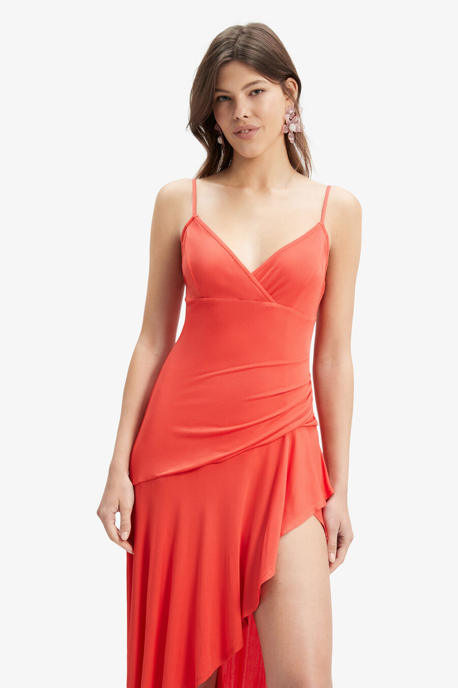 SORELLA JERSEY MIDI DRESS in colour FIRE RED