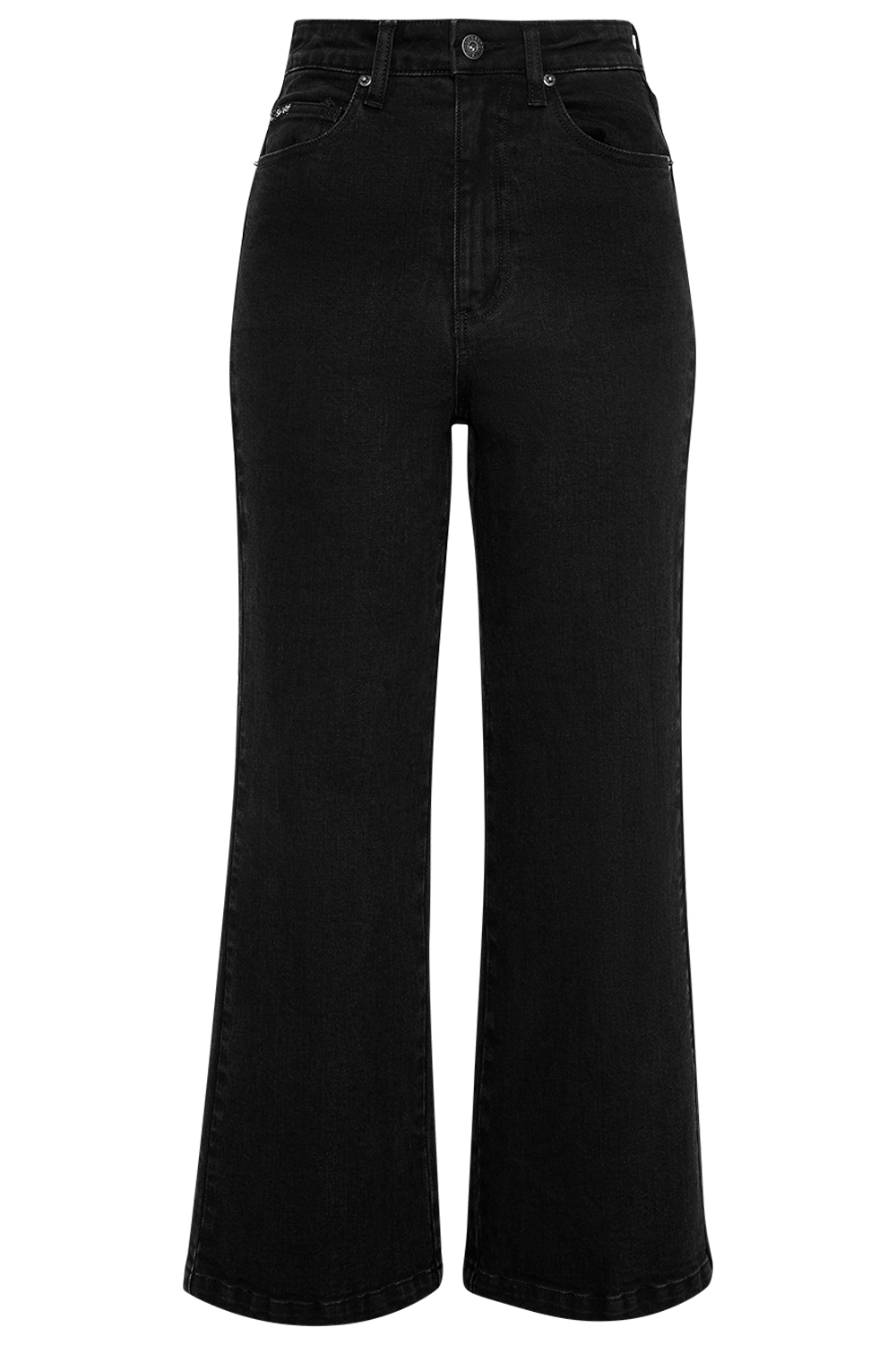 Lora Wide Leg Jean in Black | Bardot