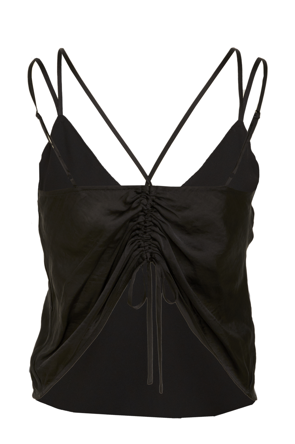 DRAWSTRING CAMI in colour CAVIAR